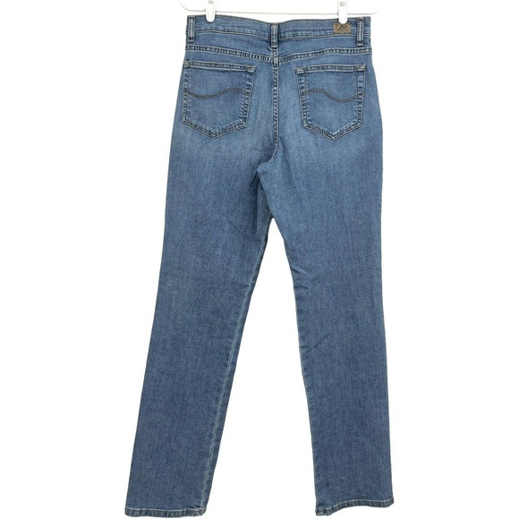 Lee Women's Relaxed Fit Straight Leg Mid Rise Denim Jeans Size 10 Long - Picture 2 of 12